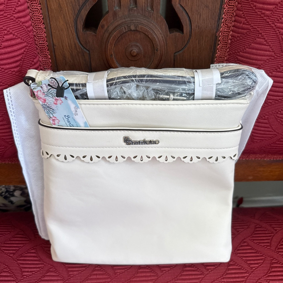 Brentano Handbags - Brentano Beige Crossbody Bag with Black Accents